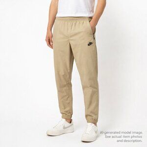 333. Nike Dri-FIT Woven Jogger Pants Beige Athletic Zip Pocket Men’s L